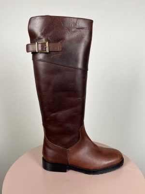 Davos Gomma str. 37 <br/b> lange brune læderstøvler