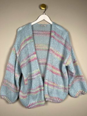Maelys Paris str. M <br/> strikket cardigang i lyse farver