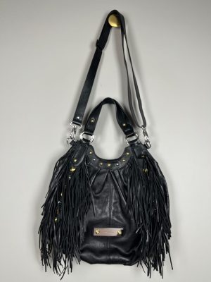 Karen Millen skuldertaske med frynser og nitter