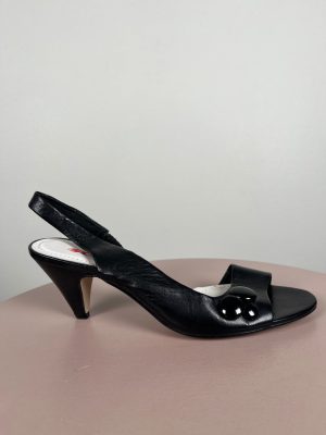 Scooter str. 39 <br/b> sorte højhælet sandaler