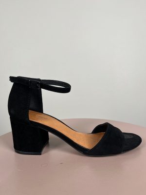 Bianco str. 40 <br/b> sorte sandaler med bred hæl