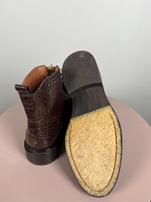 Billi Bi str. 37 <br/b> brune støvler med guldkædedetaljer